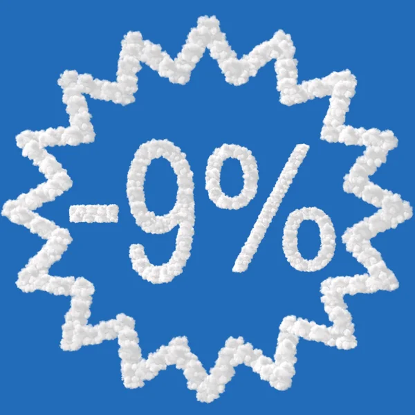 Desconto - 9 por cento — Fotografia de Stock