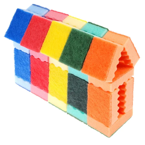 House made of cleaning sponges — Stock Photo, Image