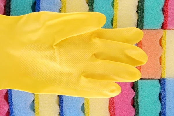 Sarı lastik eldiven — Stok fotoğraf