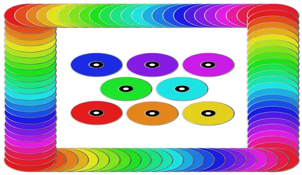 Marco hecho de DVD de colores . — Foto de Stock