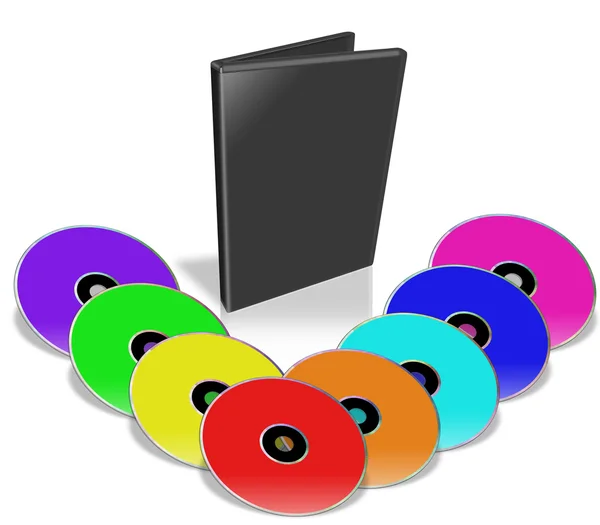 Muitos DVDs coloridos . — Fotografia de Stock
