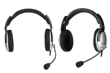 Headphones with a microphone clipart