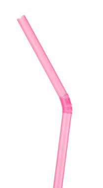 Pink drinking straw clipart