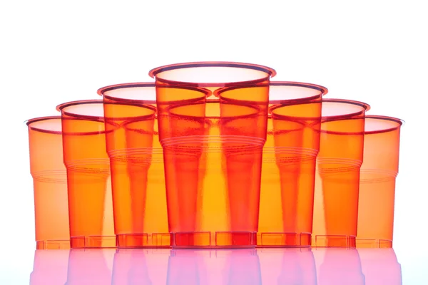 Grupo de vasos de plástico — Foto de Stock