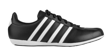 Black sneaker with white strips clipart