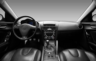 View of the interior of a modern automobile clipart