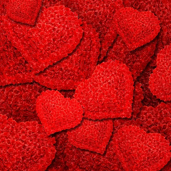 Абстрактный Фон Красных Роз Форме Сердца — стоковое фото