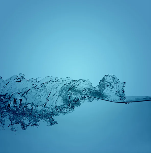 Νερό Πιτσίλισμα Μπλε Φόντο — Φωτογραφία Αρχείου