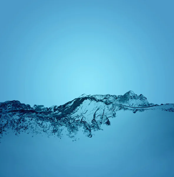 Salpicaduras Agua Sobre Fondo Azul — Foto de Stock