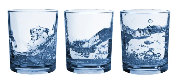 Conjunto de copos respingo de água — Fotografia de Stock