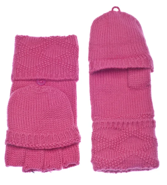 Теплий рожевий рукавиці — стокове фото