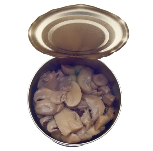통조림으로 만들어진 버섯 조각 및 조각 — 스톡 사진