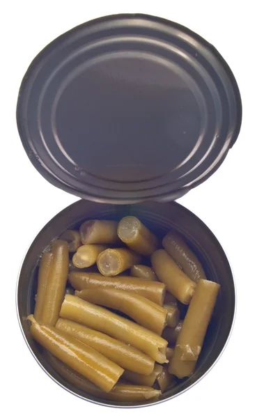Konzervované zelené fazolky — Stock fotografie