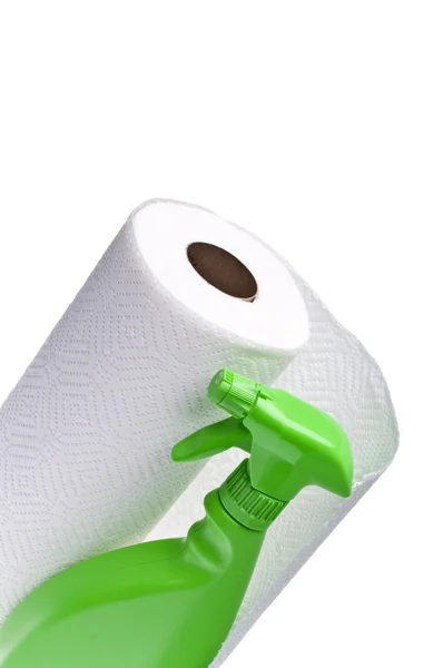 Reinigung mit Papiertüchern — Stockfoto