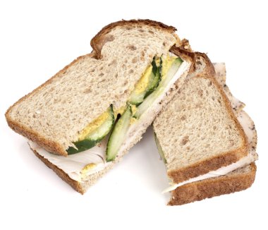 Turkey and Cucumber Sandwich on Wheat Bread clipart