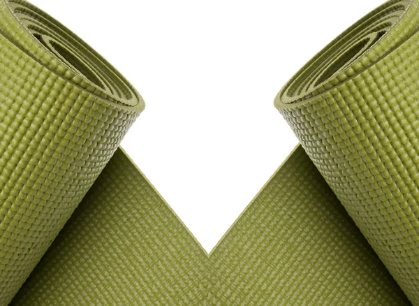 Зелений йога вправи килимки кордону — стокове фото