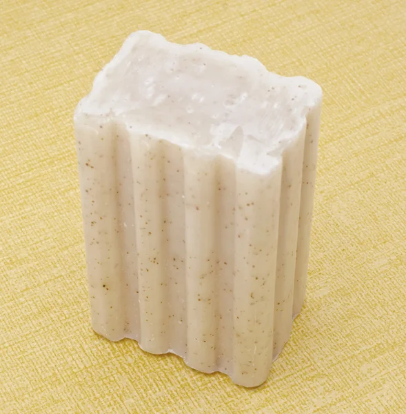 Bar of Soap on Yellow — Stock Photo, Image