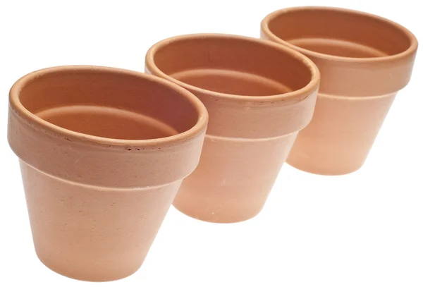 Trio van klei potten — Stockfoto