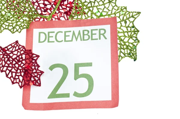 Fundo de férias com página de calendário de Natal — Fotografia de Stock