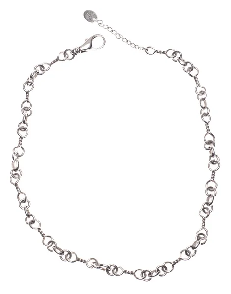 Silver Chain Link Necklace — Stock Photo, Image