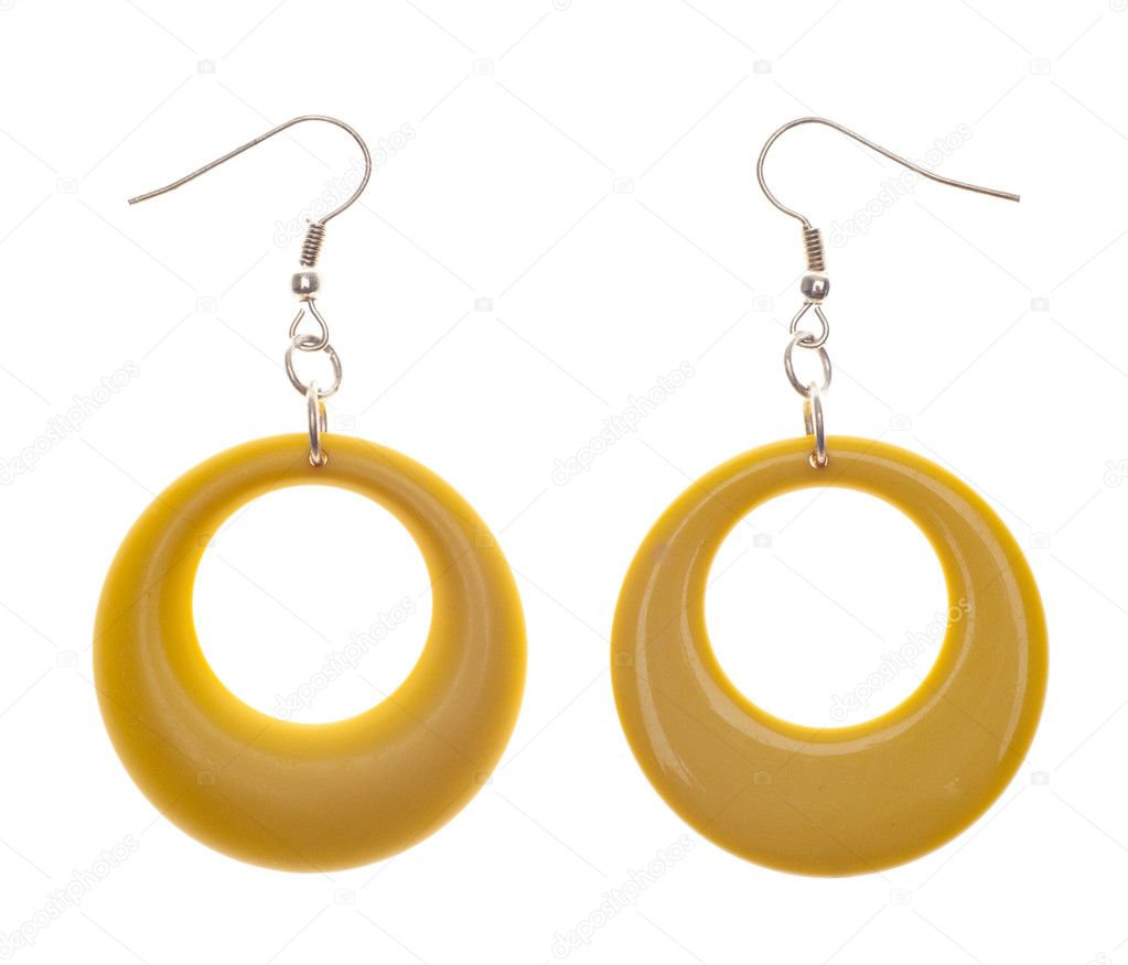 Retro Modern Yellow Plastic Earrings Stock Photo by ©brookefuller