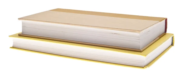 Högen av gula inbundna böcker — Stockfoto