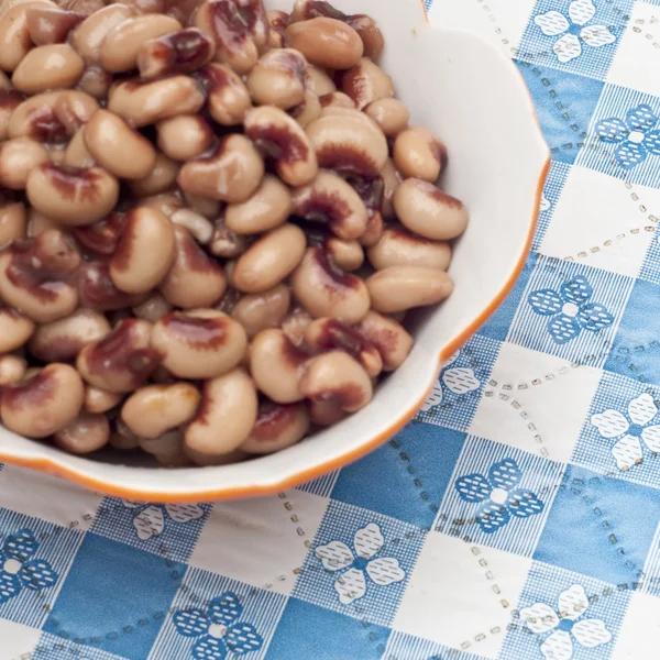 Close Up Of Bowl Of Canned Black Eyed Peas — Stock Photo, Image