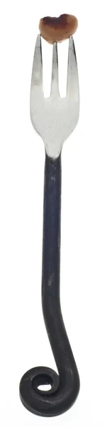 Вилка с консервированным черным горошком — стоковое фото