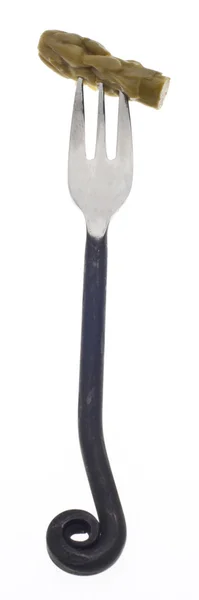 Tenedor con espárragos enlatados —  Fotos de Stock