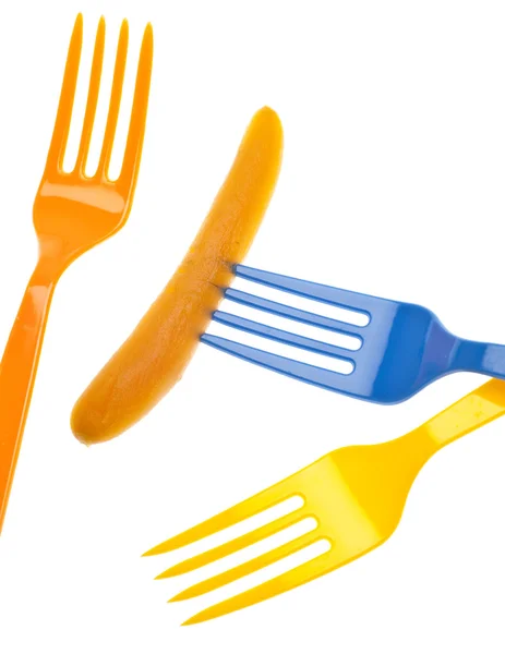 Fork with Canned Carrot — Stock Photo, Image