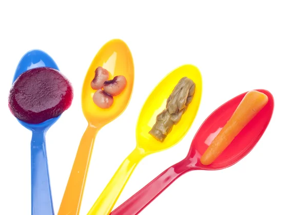 Spoon Full of Vegetables — Stock Photo, Image