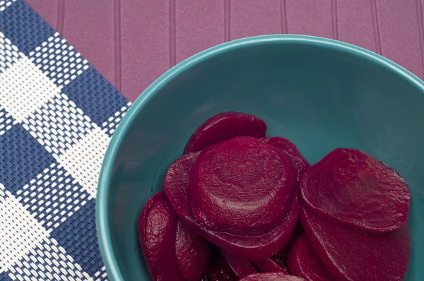 Close Up of Bowl of Canned Beets — Stock Photo, Image