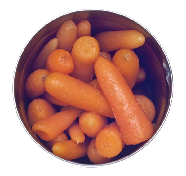 Blikje wortelen — Stockfoto
