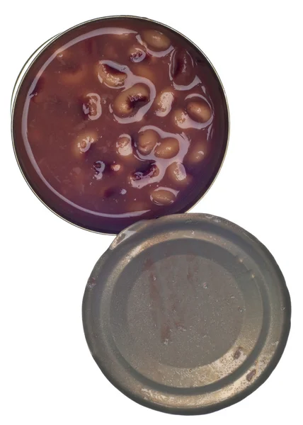 在锡罐罐头黑眼豆的豆 — 图库照片