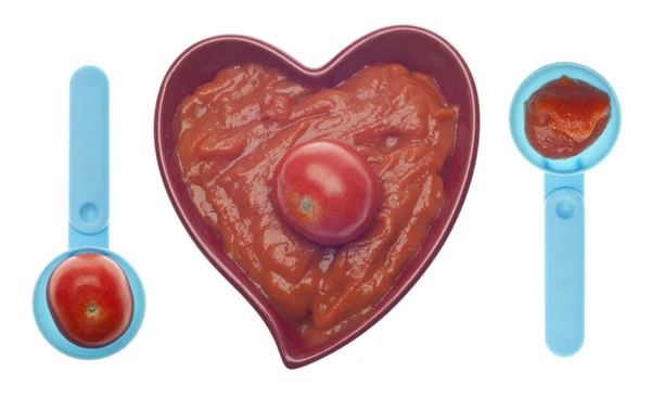 Corazón Sopa Tomate Enlatado Concepto Comida Saludable —  Fotos de Stock