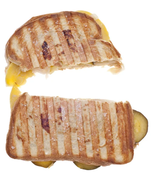 Gesneden Plantaardige Sandwich Met Squash Courgette Geïsoleerd Wit Met Een — Stockfoto