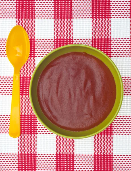 Imagem Sopa Tomate Caprichoso Com Tomates Frescos — Fotografia de Stock