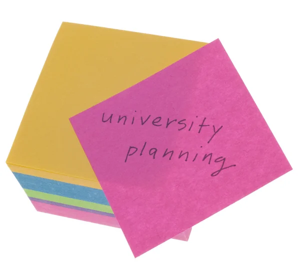 University Planning Handwritten Pad Paper Isolated White Clipping Path — Stock Photo, Image