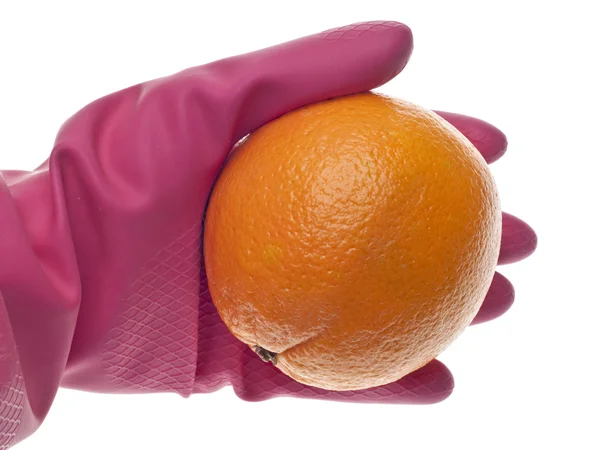 Έννοια Φορημένο Γάντια Χέρι Εκμετάλλευση Των Τροφίμων Ασφάλεια Των Τροφίμων — Φωτογραφία Αρχείου