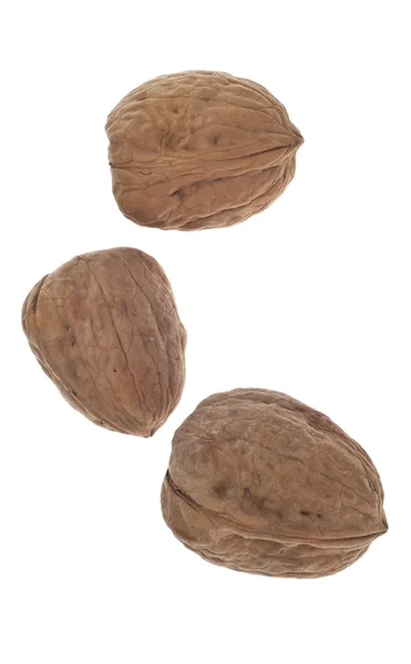 Trio av skalade valnötter — Stockfoto