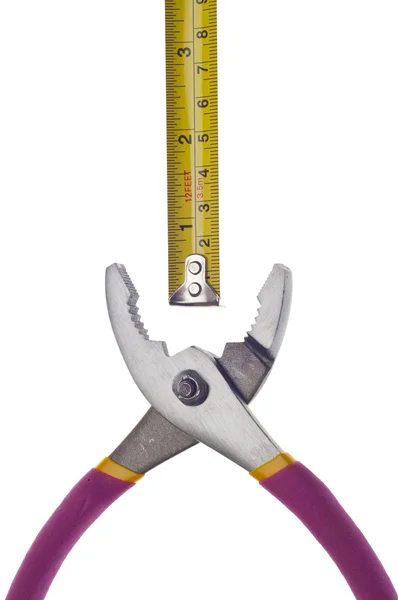 Conceito de construção de chave e fita de medição — Fotografia de Stock