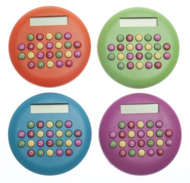 Vibrant Colored Calculators clipart