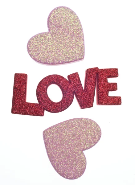 Liefde Concept Afbeelding Met Het Woord Liefde Geïsoleerd Wit Met — Stockfoto