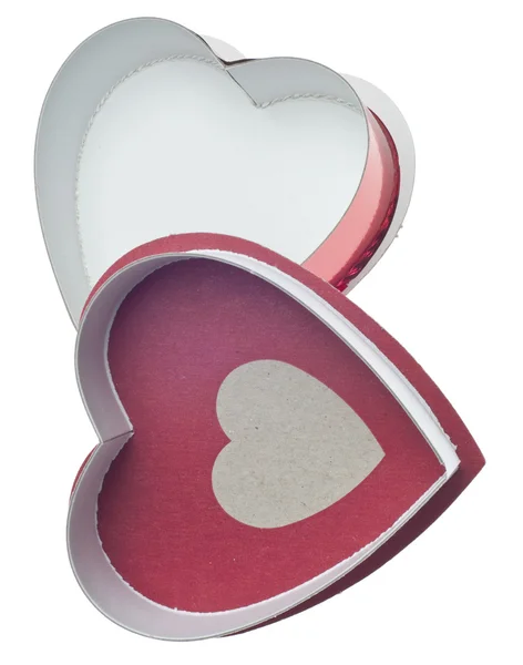 Leere Valentinstag Bonbonbox Isoliert Auf Weiß Mit Einem Clipping Pfad — Stockfoto
