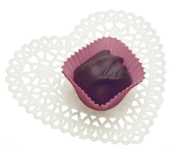 Dia Dos Namorados Candy Coração Decorativo Branco Isolado Branco — Fotografia de Stock