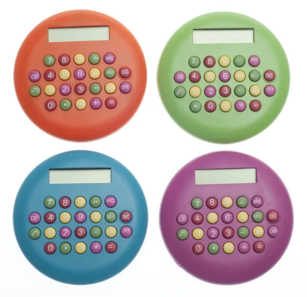 Calcolatrici colorate vibranti — Foto Stock