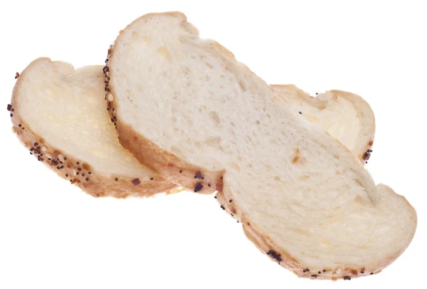Nasazená chleba na bílém pozadí — Stock fotografie