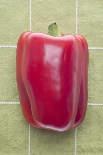 Červená Paprika Ručník Zelené Pozadí — Stock fotografie