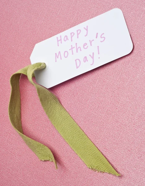 Tag Feliz Presente Dia Mãe Fundo Rosa — Fotografia de Stock