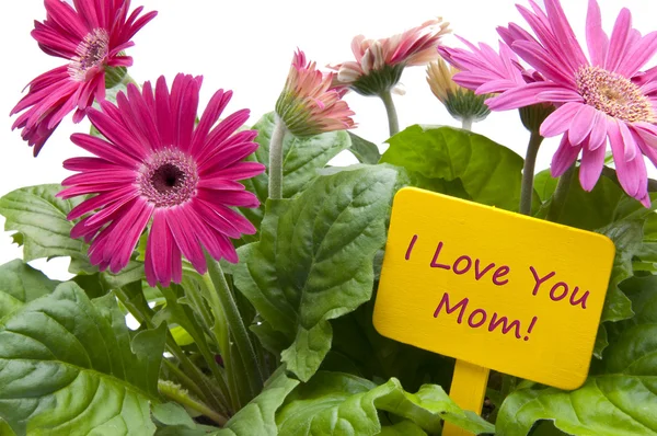 Šťastné matky den s květinami — Stock fotografie